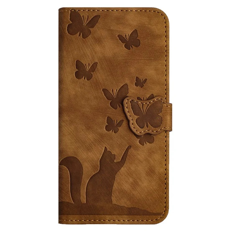 For Google Pixel 8 Pro Case Butterfly Cat Imprinted Wallet Phone Leather Cover