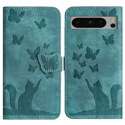 For Google Pixel 8 Pro Case Butterfly Cat Imprinted Wallet Phone Leather Cover