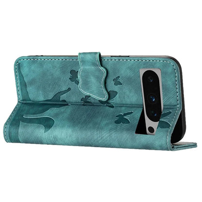 For Google Pixel 8 Pro Case Butterfly Cat Imprinted Wallet Phone Leather Cover