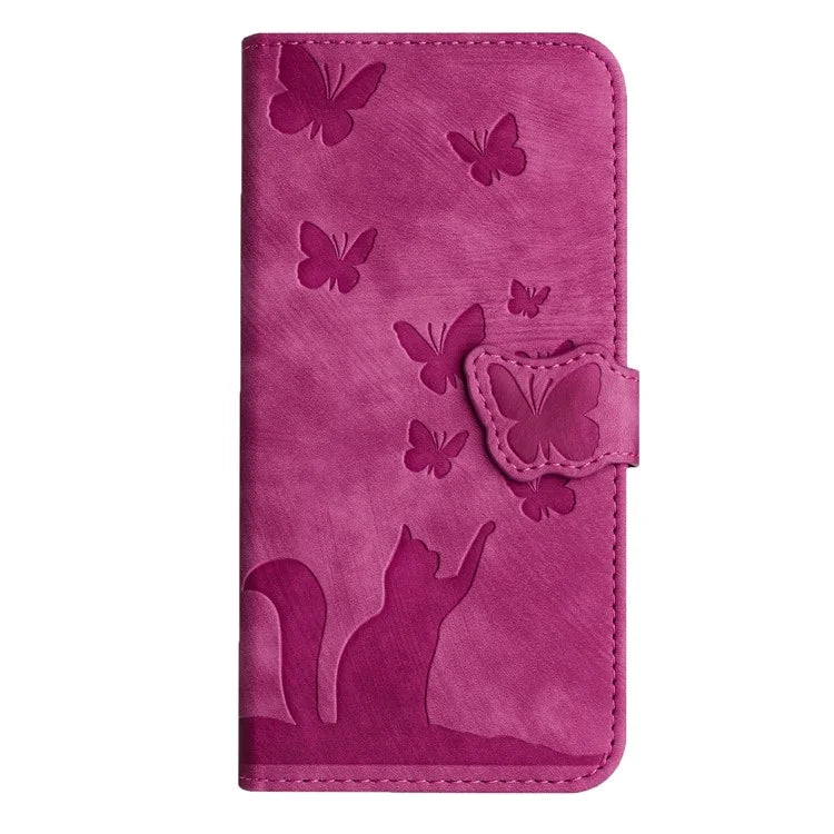 For Google Pixel 8 Pro Case Butterfly Cat Imprinted Wallet Phone Leather Cover