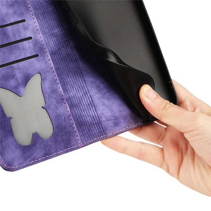 For Google Pixel 8 Pro Case Butterfly Cat Imprinted Wallet Phone Leather Cover