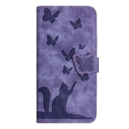 For Google Pixel 8 Pro Case Butterfly Cat Imprinted Wallet Phone Leather Cover