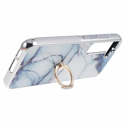 For Samsung Galaxy S22+ 5G Case Shockproof PC+TPU Cover Electroplating Kickstand Phone Case