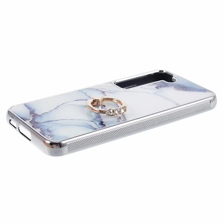 For Samsung Galaxy S22+ 5G Case Shockproof PC+TPU Cover Electroplating Kickstand Phone Case