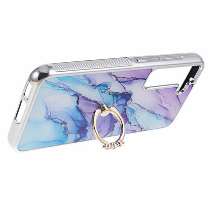 For Samsung Galaxy S22+ 5G Case Shockproof PC+TPU Cover Electroplating Kickstand Phone Case