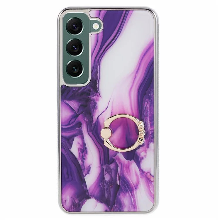 For Samsung Galaxy S22+ 5G Case Shockproof PC+TPU Cover Electroplating Kickstand Phone Case