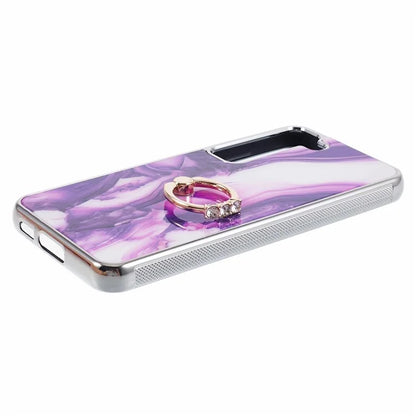 For Samsung Galaxy S22+ 5G Case Shockproof PC+TPU Cover Electroplating Kickstand Phone Case