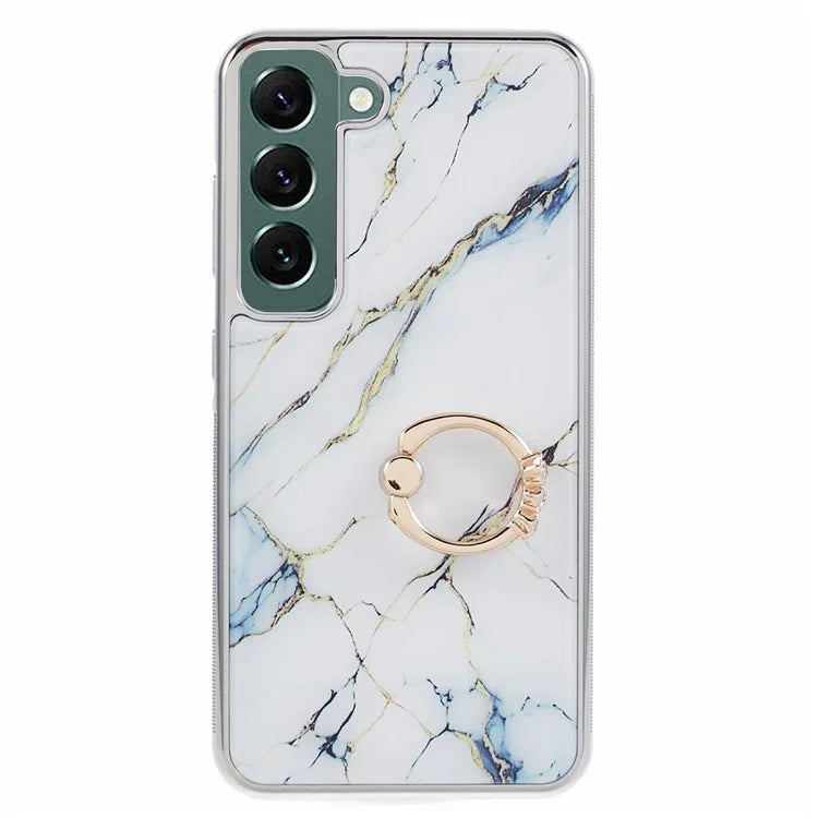 For Samsung Galaxy S22+ 5G Case Shockproof PC+TPU Cover Electroplating Kickstand Phone Case