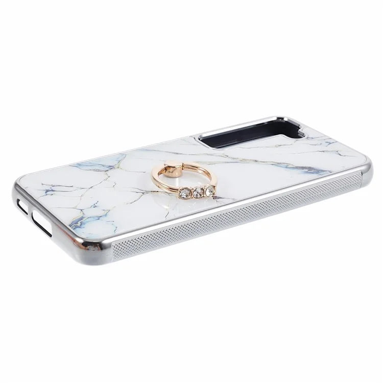 For Samsung Galaxy S22+ 5G Case Shockproof PC+TPU Cover Electroplating Kickstand Phone Case