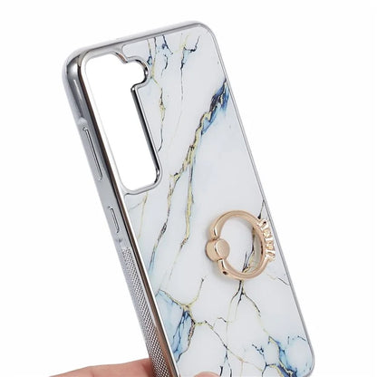 For Samsung Galaxy S22+ 5G Case Shockproof PC+TPU Cover Electroplating Kickstand Phone Case