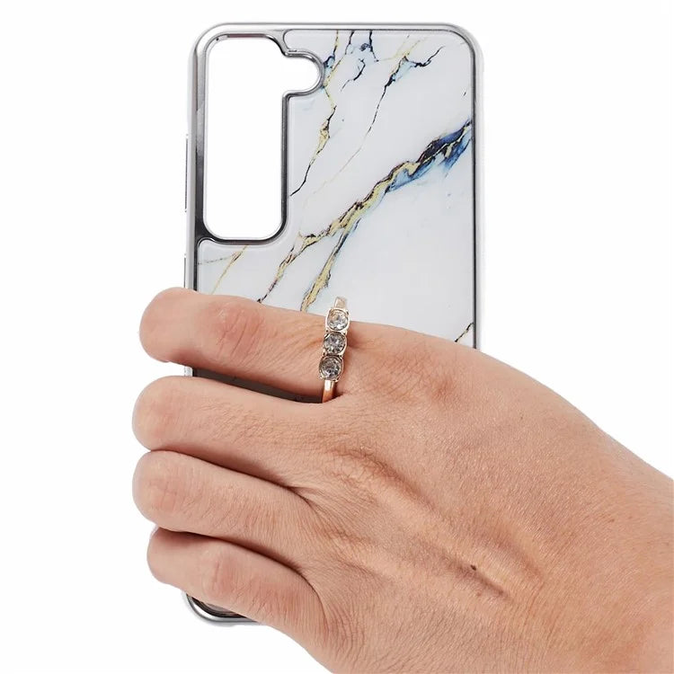 For Samsung Galaxy S22+ 5G Case Shockproof PC+TPU Cover Electroplating Kickstand Phone Case