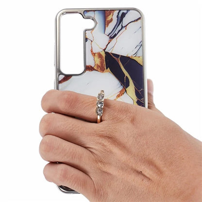For Samsung Galaxy S22+ 5G Case Shockproof PC+TPU Cover Electroplating Kickstand Phone Case