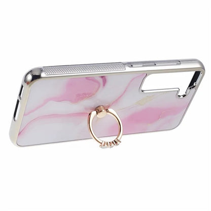For Samsung Galaxy S22+ 5G Case Shockproof PC+TPU Cover Electroplating Kickstand Phone Case