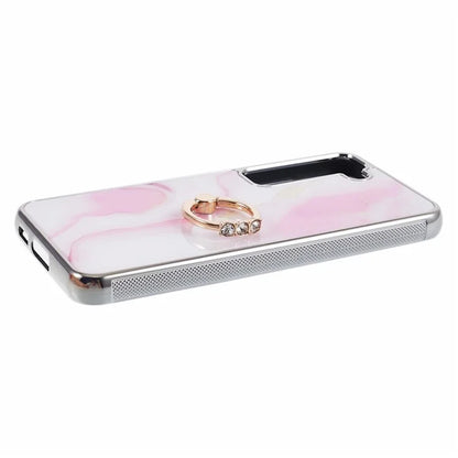 For Samsung Galaxy S22+ 5G Case Shockproof PC+TPU Cover Electroplating Kickstand Phone Case
