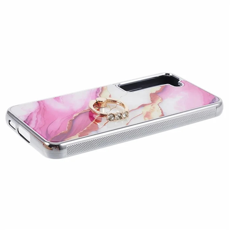 For Samsung Galaxy S22+ 5G Case Shockproof PC+TPU Cover Electroplating Kickstand Phone Case