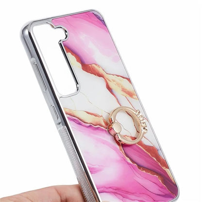 For Samsung Galaxy S22+ 5G Case Shockproof PC+TPU Cover Electroplating Kickstand Phone Case
