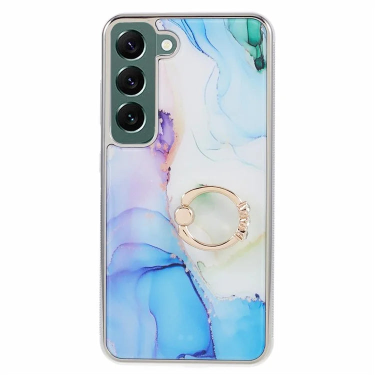 For Samsung Galaxy S22+ 5G Case Shockproof PC+TPU Cover Electroplating Kickstand Phone Case