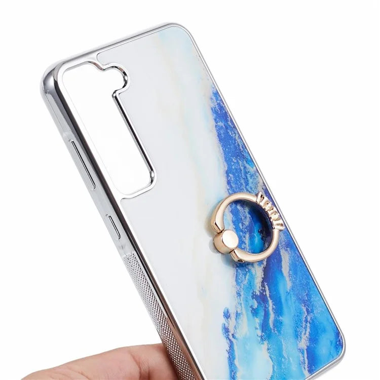 For Samsung Galaxy S22+ 5G Case Shockproof PC+TPU Cover Electroplating Kickstand Phone Case