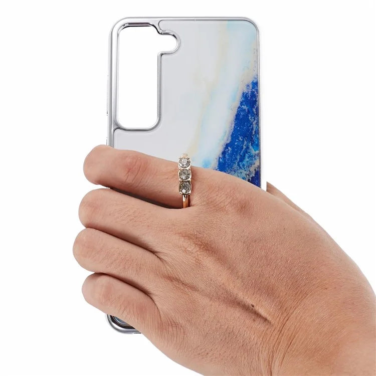 For Samsung Galaxy S22+ 5G Case Shockproof PC+TPU Cover Electroplating Kickstand Phone Case
