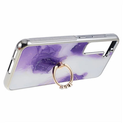 For Samsung Galaxy S22+ 5G Case Shockproof PC+TPU Cover Electroplating Kickstand Phone Case