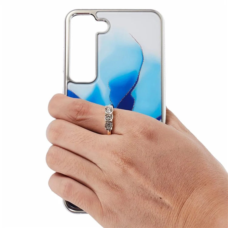 For Samsung Galaxy S22+ 5G Case Shockproof PC+TPU Cover Electroplating Kickstand Phone Case