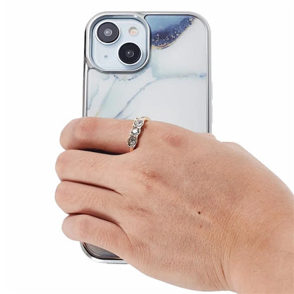 For iPhone 13 6.1 inch Protective Case Electroplating PC+TPU Cover Kickstand Anti-Drop Phone Case