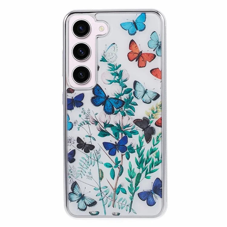 For Samsung Galaxy S23 Case PC+TPU Electroplating IMD Pattern Phone Cover
