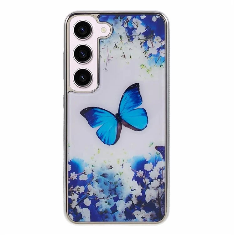 For Samsung Galaxy S23 Case PC+TPU Electroplating IMD Pattern Phone Cover