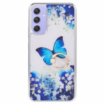 Kickstand PC+TPU Case for Samsung Galaxy A54 5G Case Electroplating IMD Pattern Phone Cover