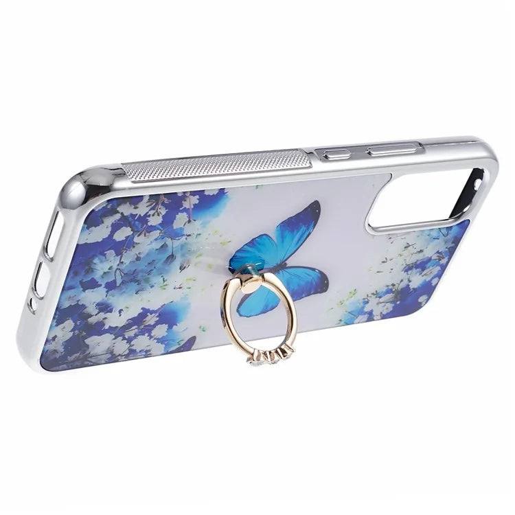 Kickstand PC+TPU Case for Samsung Galaxy A54 5G Case Electroplating IMD Pattern Phone Cover