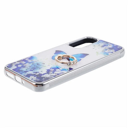 Kickstand PC+TPU Case for Samsung Galaxy A54 5G Case Electroplating IMD Pattern Phone Cover