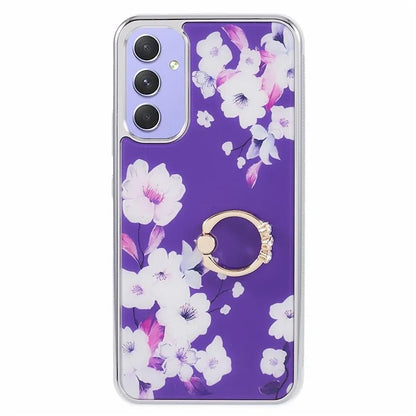 Kickstand PC+TPU Case for Samsung Galaxy A54 5G Case Electroplating IMD Pattern Phone Cover