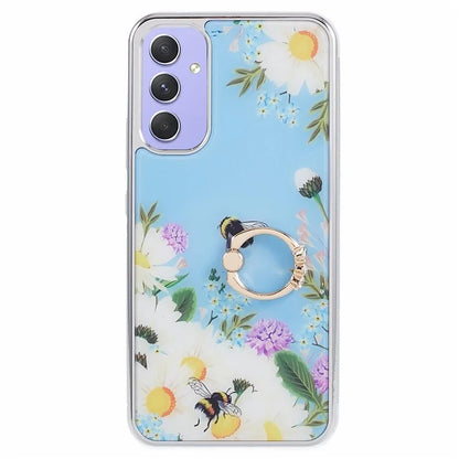 Kickstand PC+TPU Case for Samsung Galaxy A54 5G Case Electroplating IMD Pattern Phone Cover