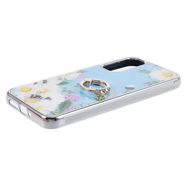 Kickstand PC+TPU Case for Samsung Galaxy A54 5G Case Electroplating IMD Pattern Phone Cover