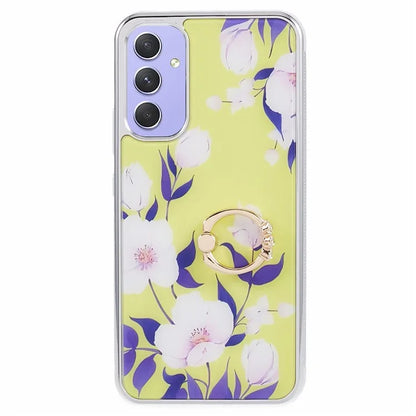 Kickstand PC+TPU Case for Samsung Galaxy A54 5G Case Electroplating IMD Pattern Phone Cover