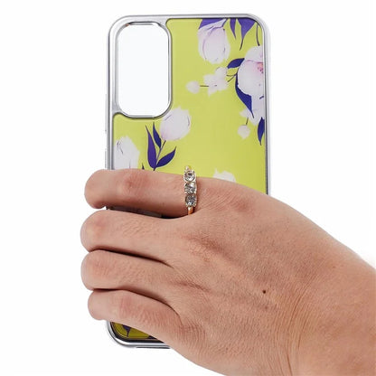 Kickstand PC+TPU Case for Samsung Galaxy A54 5G Case Electroplating IMD Pattern Phone Cover
