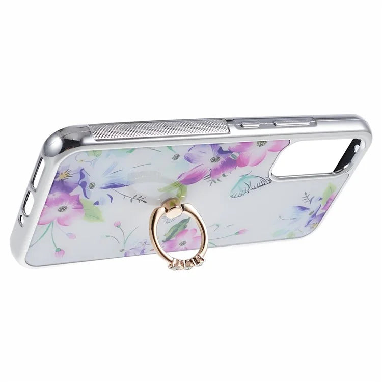 Kickstand PC+TPU Case for Samsung Galaxy A54 5G Case Electroplating IMD Pattern Phone Cover