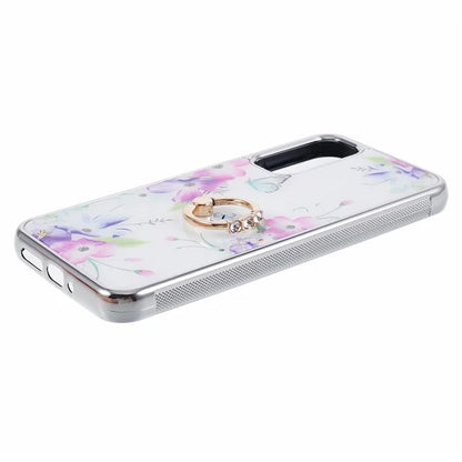 Kickstand PC+TPU Case for Samsung Galaxy A54 5G Case Electroplating IMD Pattern Phone Cover