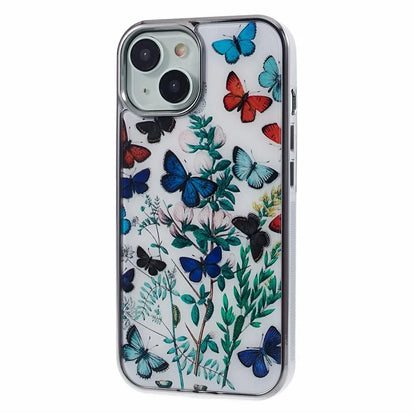For iPhone 15 Case Electroplating IMD Anti-Drop PC+TPU Cell Phone Cover