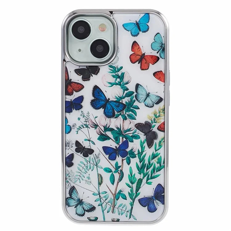 For iPhone 15 Case Electroplating IMD Anti-Drop PC+TPU Cell Phone Cover