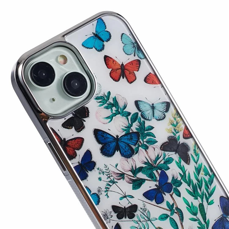 For iPhone 15 Case Electroplating IMD Anti-Drop PC+TPU Cell Phone Cover