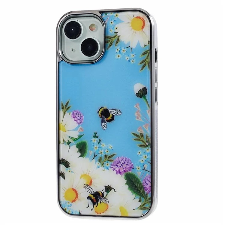 For iPhone 15 Case Electroplating IMD Anti-Drop PC+TPU Cell Phone Cover
