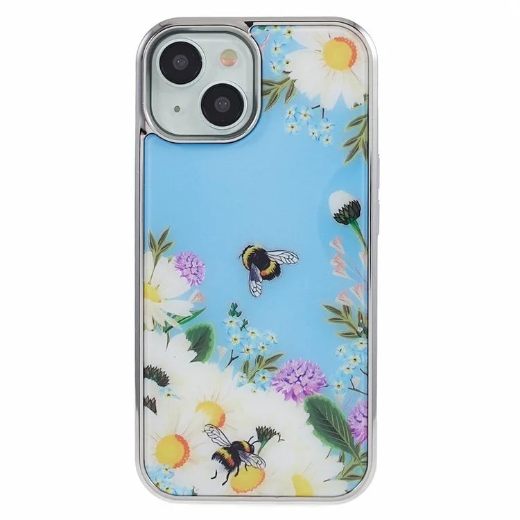 For iPhone 15 Case Electroplating IMD Anti-Drop PC+TPU Cell Phone Cover