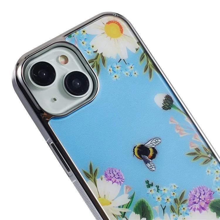 For iPhone 15 Case Electroplating IMD Anti-Drop PC+TPU Cell Phone Cover