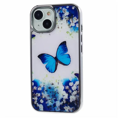 For iPhone 15 Case Electroplating IMD Anti-Drop PC+TPU Cell Phone Cover