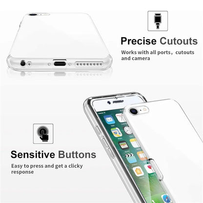 Clear TPU Phone Cover for iPhone 7 / 8 / SE (2020) / SE (2022) Case + 2PCS 2.5D Arc Tempered Glass Screen Protector