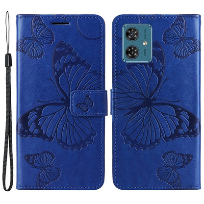 KT Imprinting Flower Series-2 For Motorola Moto G54 5G Case Leather Wallet Stand Imprinted Butterfly Phone Cover