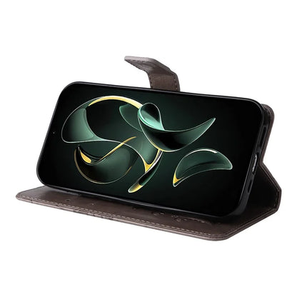 KT Imprinting Flower Series-2 For Xiaomi 13T / 13T Pro / Redmi K60 Ultra Cover Butterfly Imprint PU Leather Phone Case