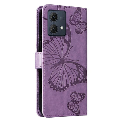 KT Imprinting Flower Series-2 For Motorola Moto G84 5G Case PU Leather Wallet Stand Butterfly Imprint Cell Phone Cover