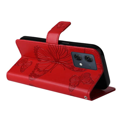 KT Imprinting Flower Series-2 For Motorola Moto G84 5G Case PU Leather Wallet Stand Butterfly Imprint Cell Phone Cover